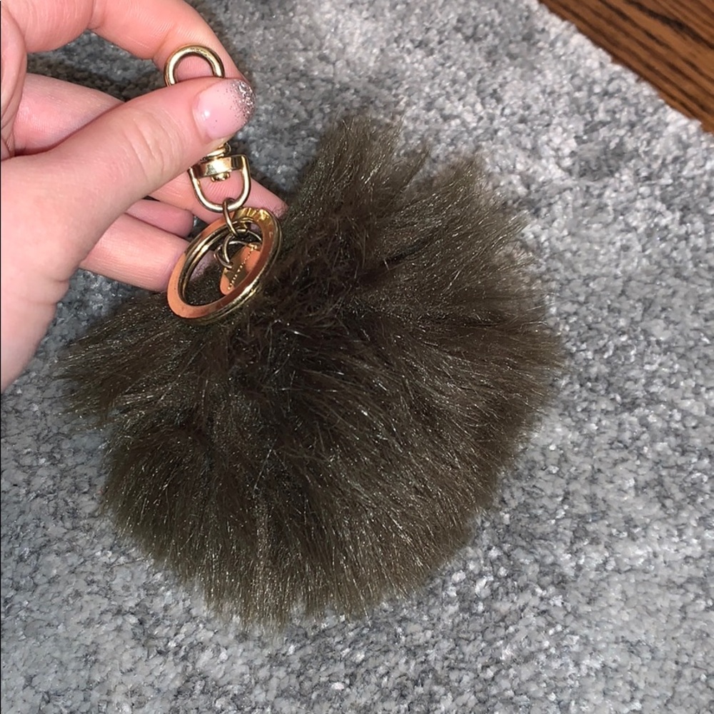 Ann Taylor Army Green Puff Key Chain